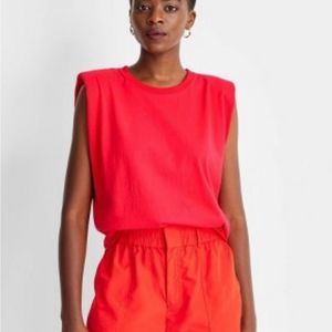 Future Collective Kahlana Barfield Brown Sleeveless Cut Out Back Knit Tank XS